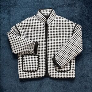 Black and White Gingham Quilted Jacket